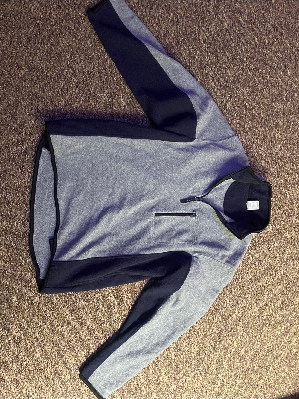 Old Navy Gray and Navy Zip-Up Sweater